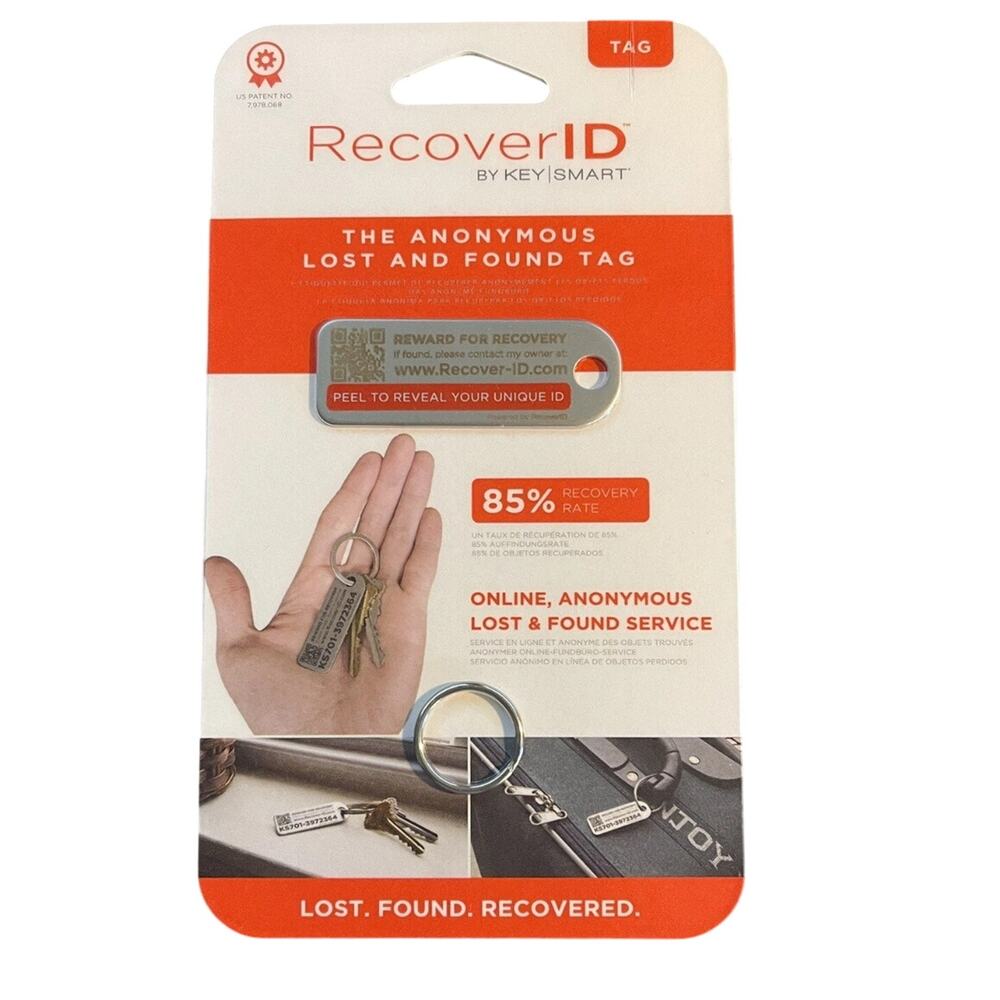 KeySmart RecoverID - Anonymous Lost and Found Tag via QR Code | Ships Free